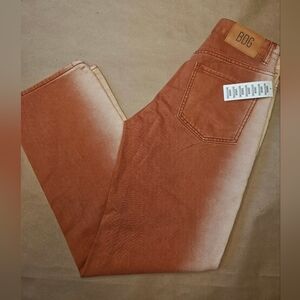 New BDG High-Waisted Cowboy Jeans in an orange ombré fade